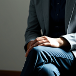 A lone, contemplative individual, fully clothed in modest, professional attire, seated in a dimly lit, minimalist room. Their posture suggests deep thought and a sense of overwhelm, with a subtle expression of introspection. The background is blurred to emphasize the subject's internal state. Soft, natural lighting. Perfect anatomy, correct proportions, natural pose, well-formed hands, proper finger count, natural body proportions. Safe for work, appropriate content, fully clothed, professional, family-friendly.