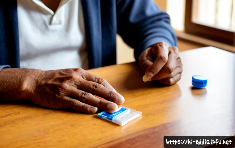 니코틴 대체 치료법 비교 - Photorealistic comparison scene of nicotine replacement options on a clean wooden table in a bright ...